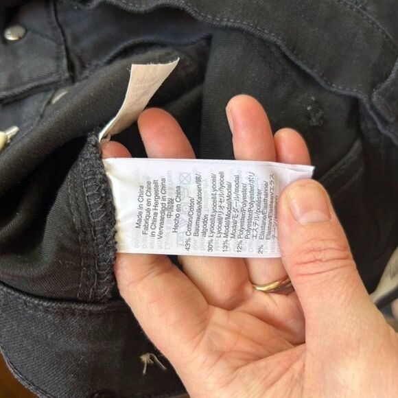 Madewell 26 Jeans Black Denim High Rise 9” Skinny Button‎ Zipper Pockets Lunar - Picture 10 of 11